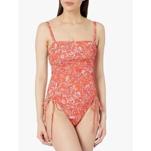 Carve Designs Women's Standard Jessa Ruched One Piece Swimsuit Size L Coral
